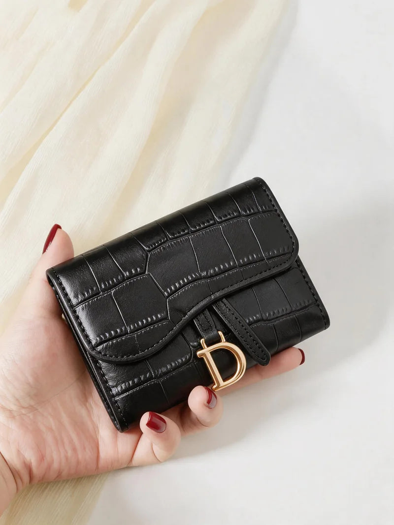 BUYLEMO Crocodile Pattern PU Leather Accordion Card Holder, Unisex Multi-Card Slot Coin Purse
