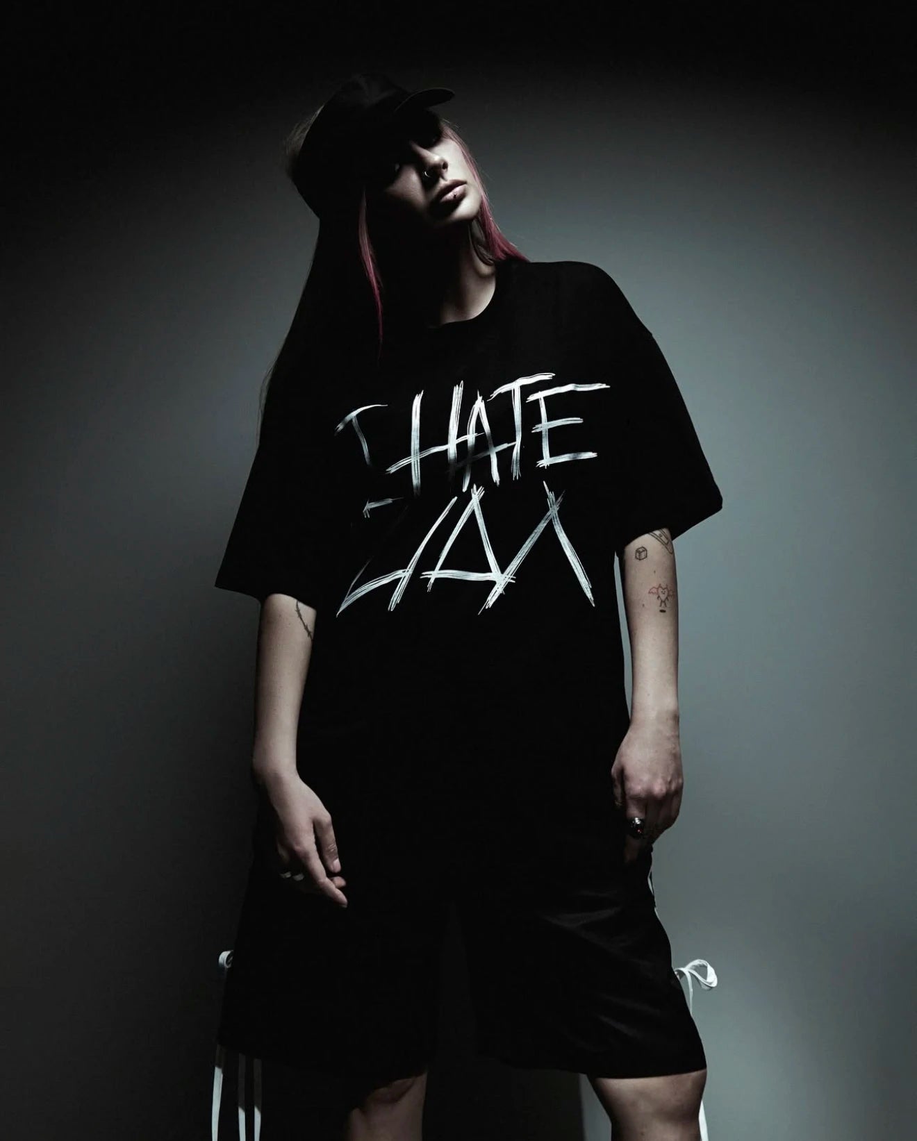 Oversized Men's Clothing Streetwear I HATE LIDA Print Hip Hop Korean Short Sleeve Y2k Tops Tee Cotton Graphic Unisex Tshirt Goth