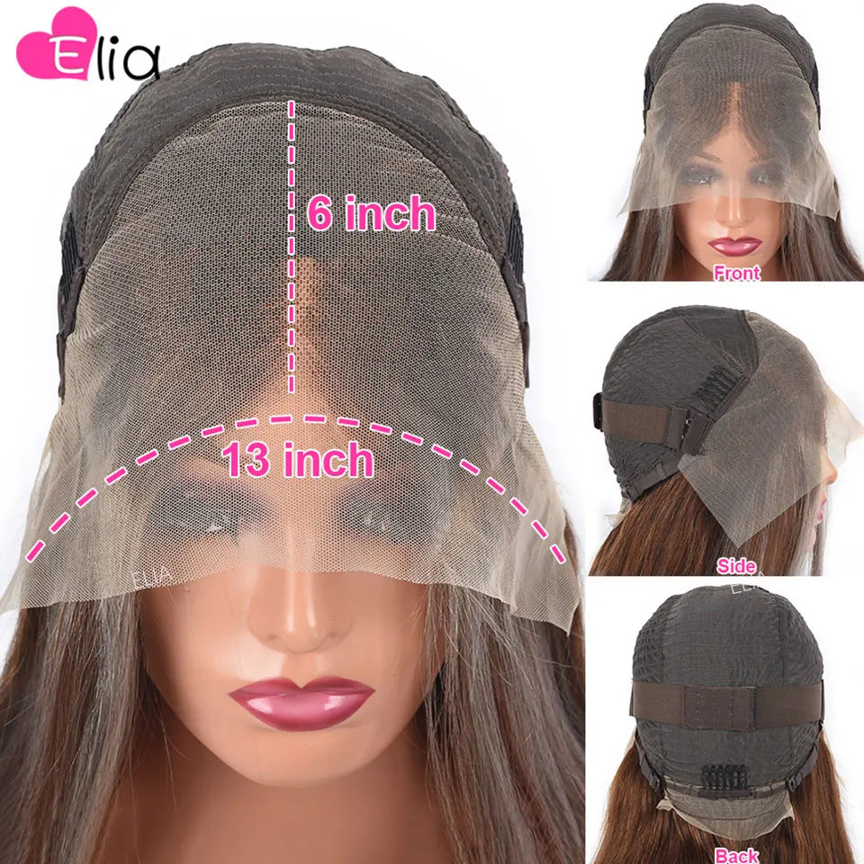 613 Lace Frontal Wig 13x6 Ombre Purple Colored Brazilian human hair wig sale Transparent Lace Closure Wig 5x5 Wigs Elia Hair