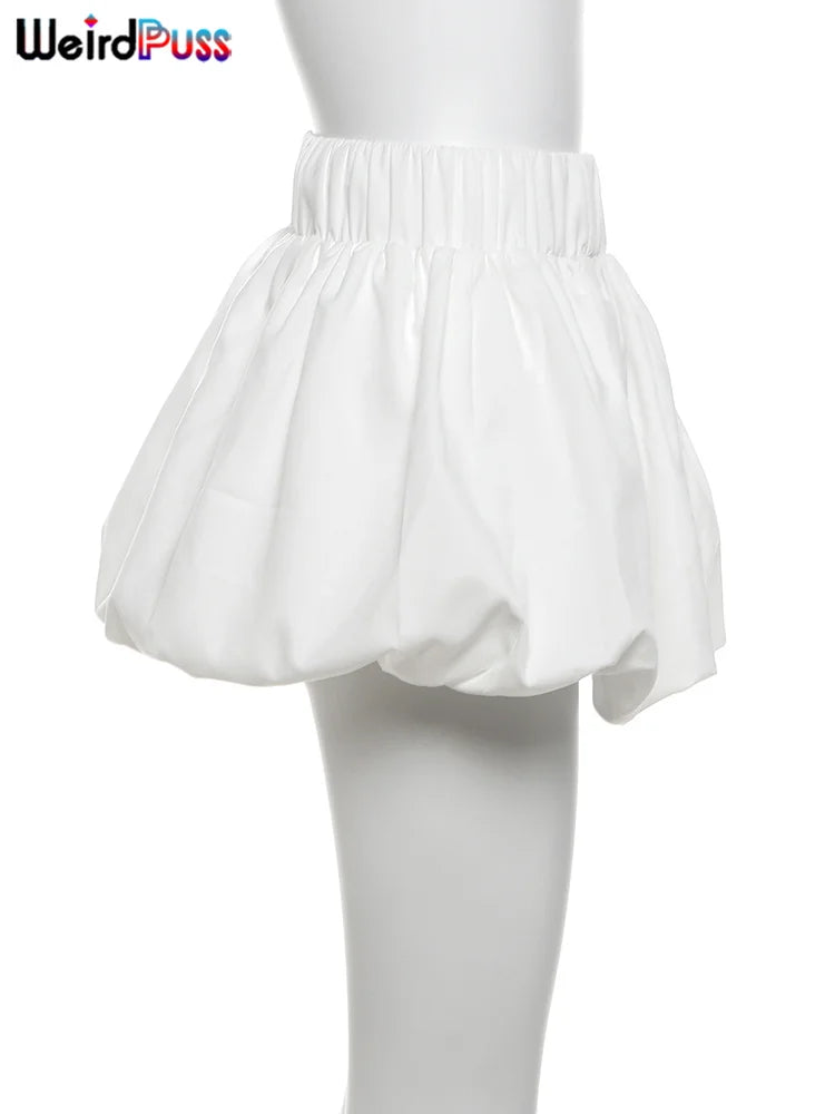 Weird Puss Ball Gown Skirts Women Y2K Hottie 2024 Summer Trend Midnight Waistband Miniskirts Birthday Streetwear Wild Bottoms