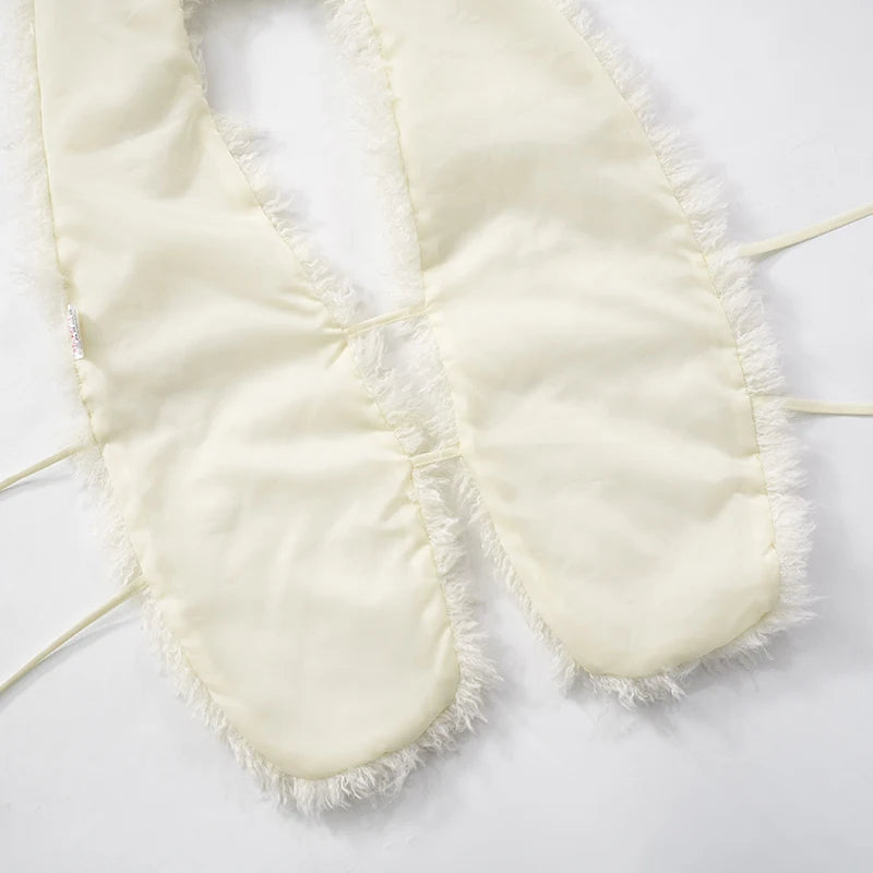 Weird Puss Sexy Furry Tank Tops Women Backless Sexy Midnight Cardigan Autumn Hipster Wild Basic Streetwear Halter Furs Y2K Tops