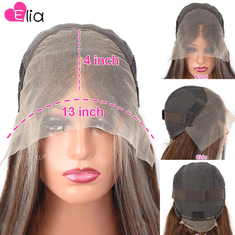 613 Lace Frontal Wig 13x6 Ombre Purple Colored Brazilian human hair wig sale Transparent Lace Closure Wig 5x5 Wigs Elia Hair