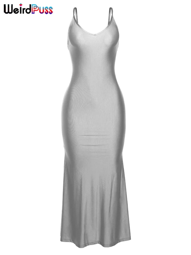 Backless V-Neck Mermaid Evening Maxi Dress — Women's Prom