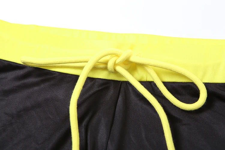 Sisterlinda Casual Summer 2 Piece Set Letter Print Crew Neck Short Sleeve T-shirts+Drawstring Slim Mini Bottoms, lady's Tracksuit