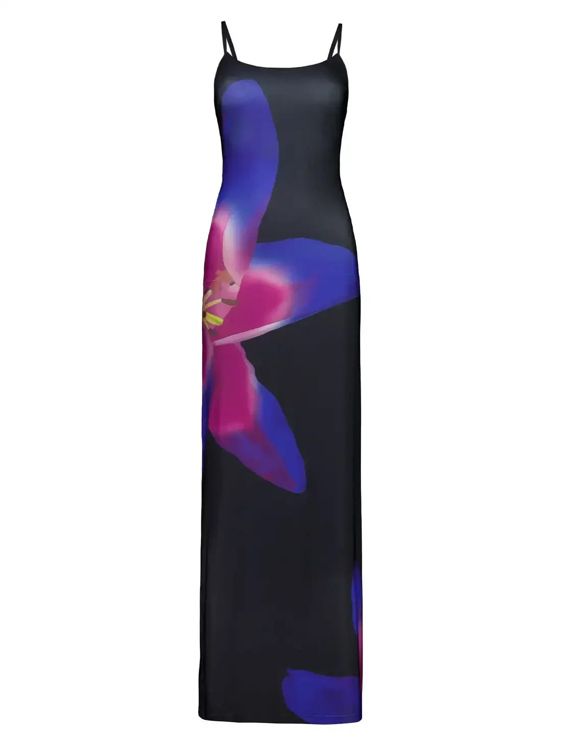 Elegant Printed Backless Long Dress Summer Women's Fashion Contrast Color Party Dress Patchwork Suspender Long Dress 2024 New