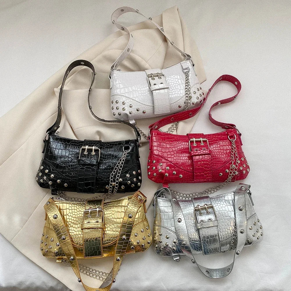 Fashion Women Shoulder Bag Y2K Armpit Bag Luxury Design Bag Pleated Underarm Bag Solid Color Messenger Bag Purse Hobos Handbags