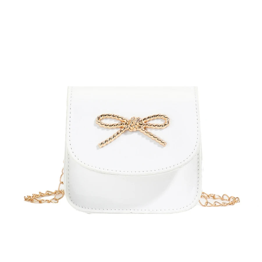 New Shiny Laser Small Square Bag with Bowknot | Mini Crossbody Bag with High-End Aesthetic | Stylish Commuter Crossbody Bag
