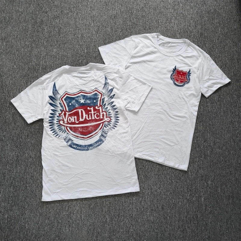 New Men Casual Round Neck Short Sleeve Pure Cotton T-Shirt Summer Vacation Top Funny Graphic Tees Y2K Street Wear