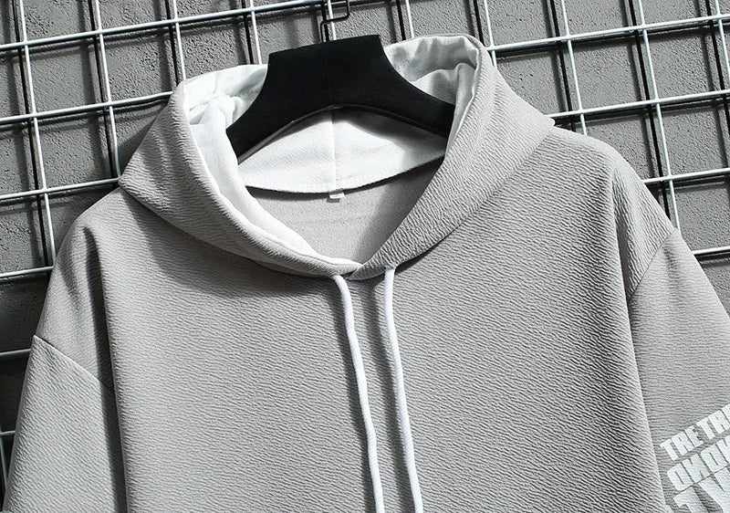 2024 Men's Sweatshirts Korean Fashion Harajuku Streetwear Short Sleeve Hoodies Men Summer Men Clothing Print Cartoon Hoodies Men