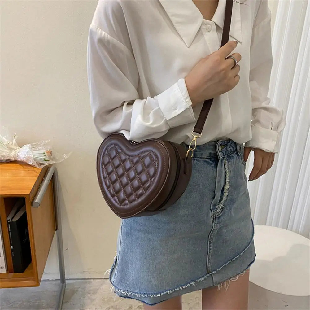 Fashion Love Heart Shape Shoulder Bag Handbags Designer Crossbody Bags PU Leather Zipper Women Casual Phone Bag Shoulder Bag