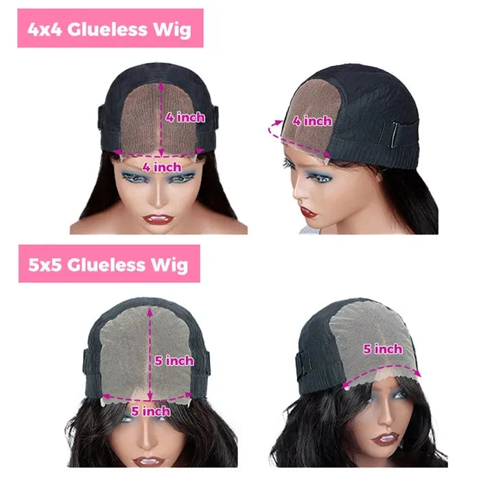 No Silk Human Hair 30 Inch HD Lace Wigs Straight Pre Cut 5x5 4x4 Glueless Closure Lace Human Hair Wigs 200% Wear And Go Wig