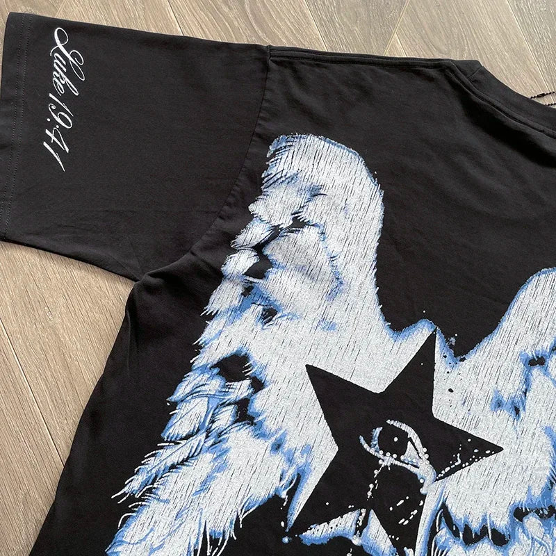 HS  Wings of Liberty printed short-sleeved T-shirt