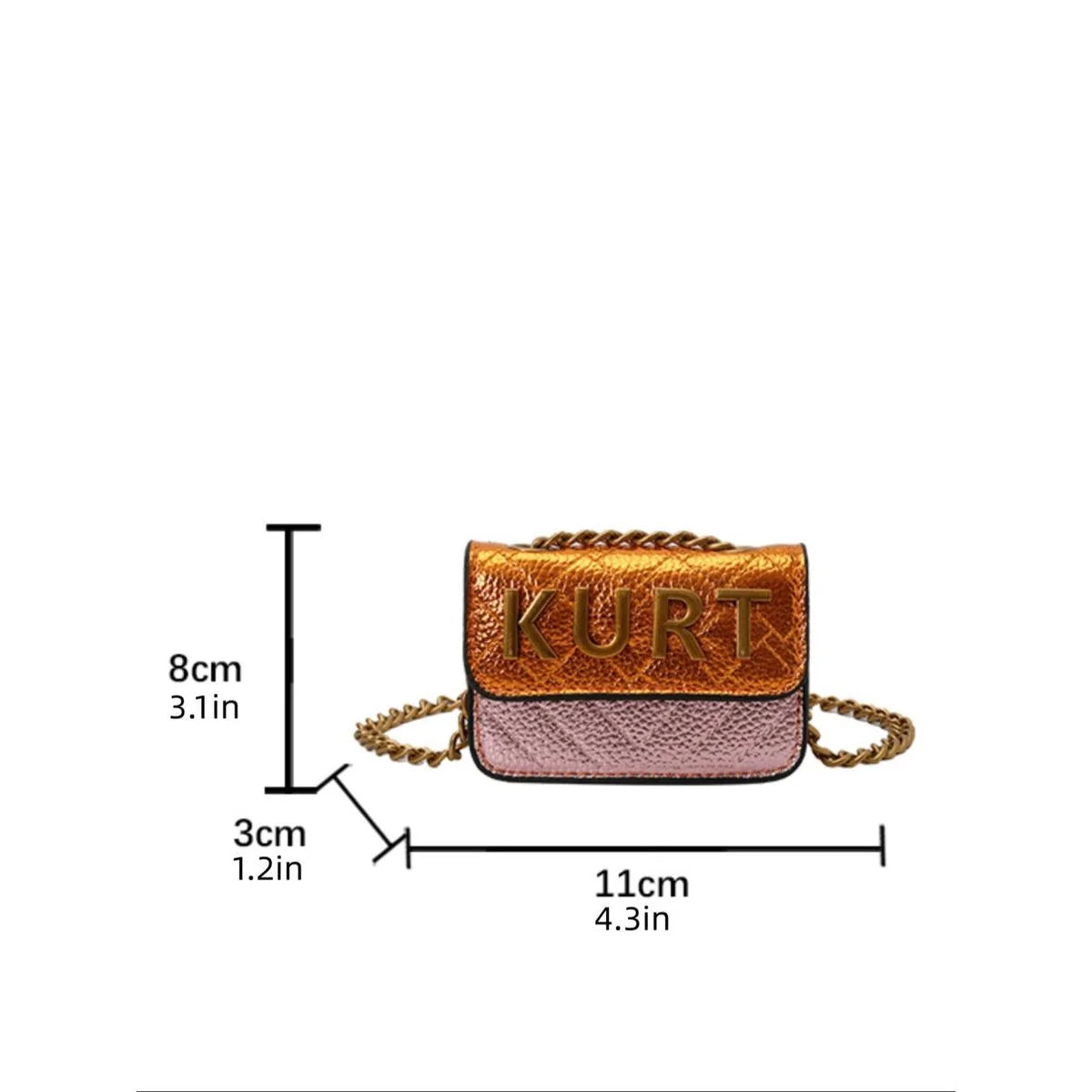 Mini Magnetic Crossbody Bag – Letter Flap, Chain Strap, Zipper Closure. Multi-Color, Perfect for Casual, Office & Everyday Use.