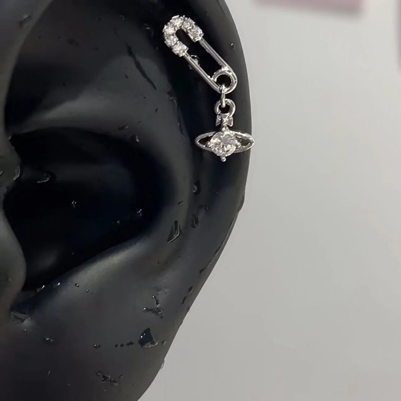 1pcs Quality Love Star Zircon 316L Stainless Steel Ear Bone Nail Y2K Silver Color Earring for Women Cochlear Accessorie