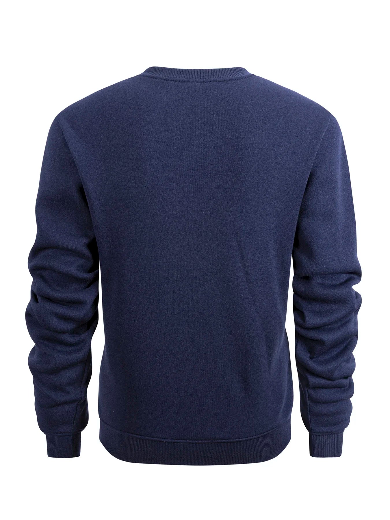 Men's Crew Neck Hoodies Autumn Winter Fleece Warm Casual Loose Pullover Solid Color Round Neck Sport Long Sleeved Sweatshirt