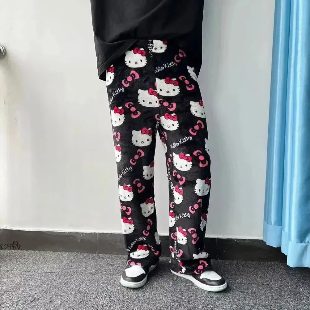 2025 MINISO New Hello Kitty Long Sleeved Quick Drying Casual Women's Daily Long Pants Breathable Cartoon Cute Sports Pants