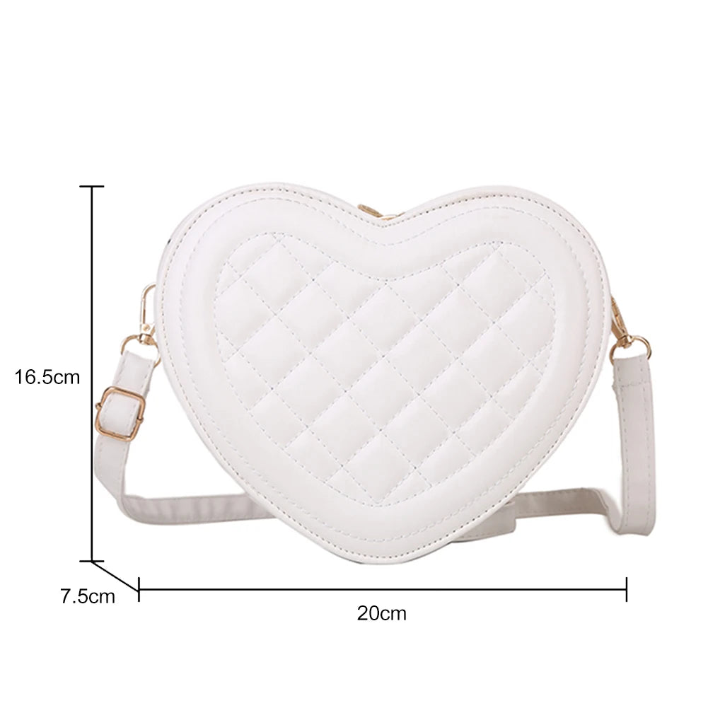 Fashion Love Heart Shape Shoulder Bag Handbags Designer Crossbody Bags PU Leather Zipper Women Casual Phone Bag Shoulder Bag