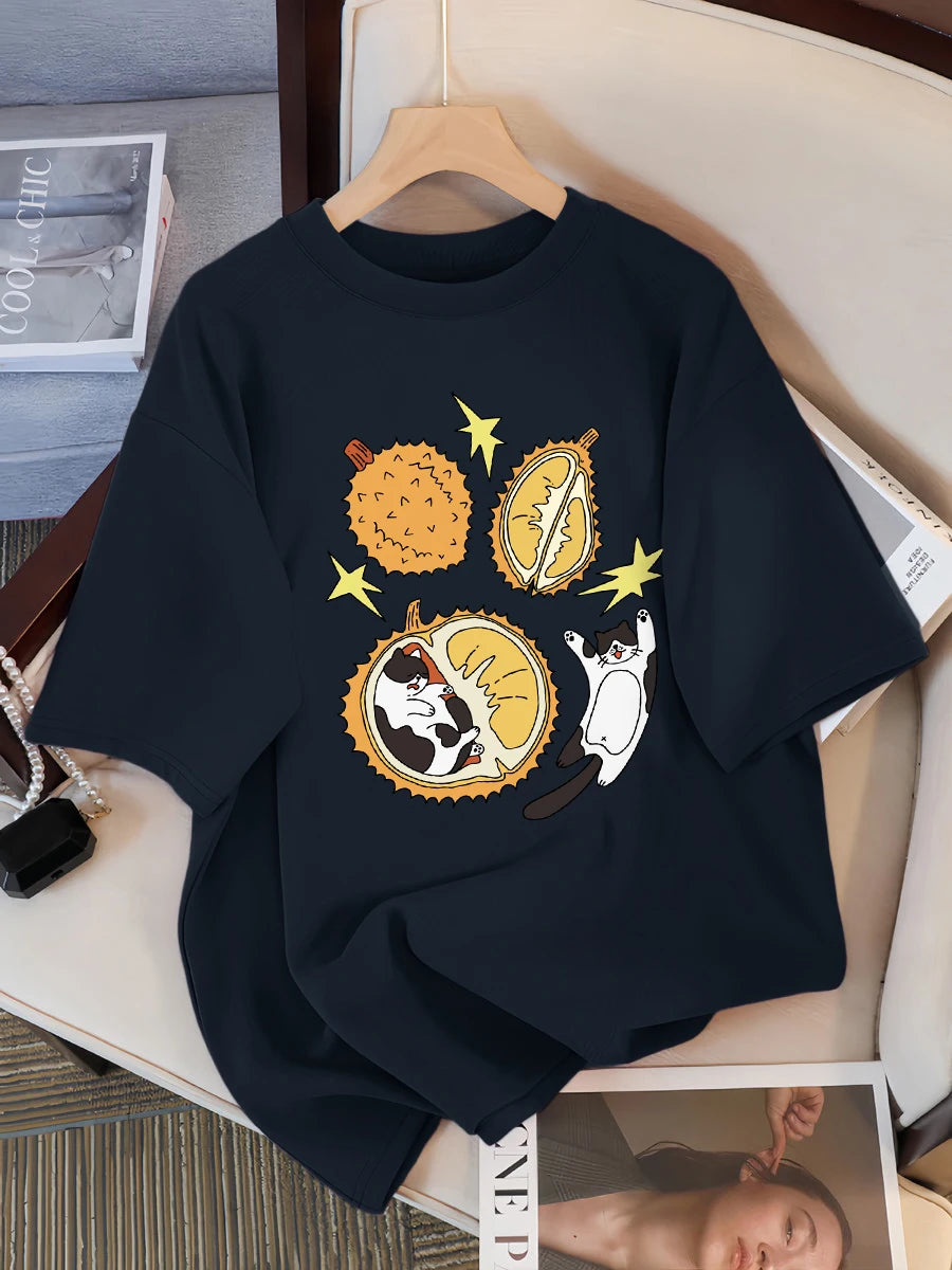 Real Fresh Cherry Fruit Cup Design Tee Shirts Female Comfortable Cotton T Shirt Fashion Casual Clothes Soft Street Short Sleeve