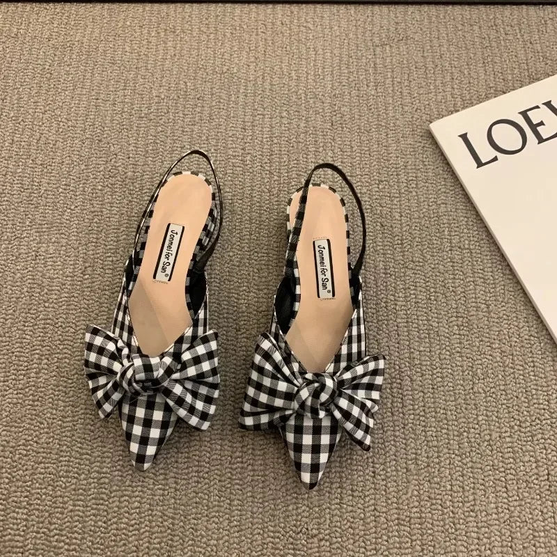 Women's Sandals Fashion Low Heels Sandals Women Shoes Elegant Pointed Straps Fashion Party Pumps Sandalias De Mujer 2023