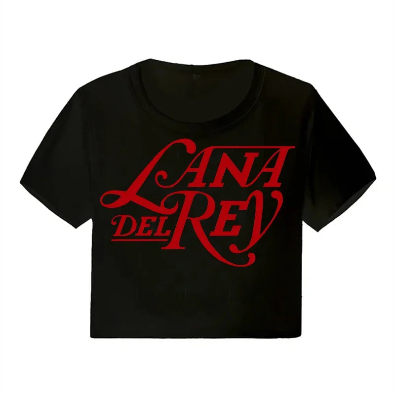 Crop Top Lana Del Rey Ldr Sailing Graphics T Shirt Cropped Harajuku Women Vintage Short-Sleeve T-Shirt Streetwear Female Tshirt