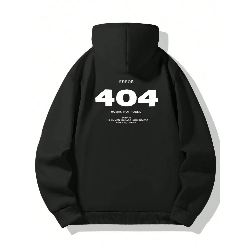 Autumn and Winter New Men's Hoodie Loose Long Sleeve Printed Comfortable Casual Sweatshirt with Kangaroo Pocket and Drawstring