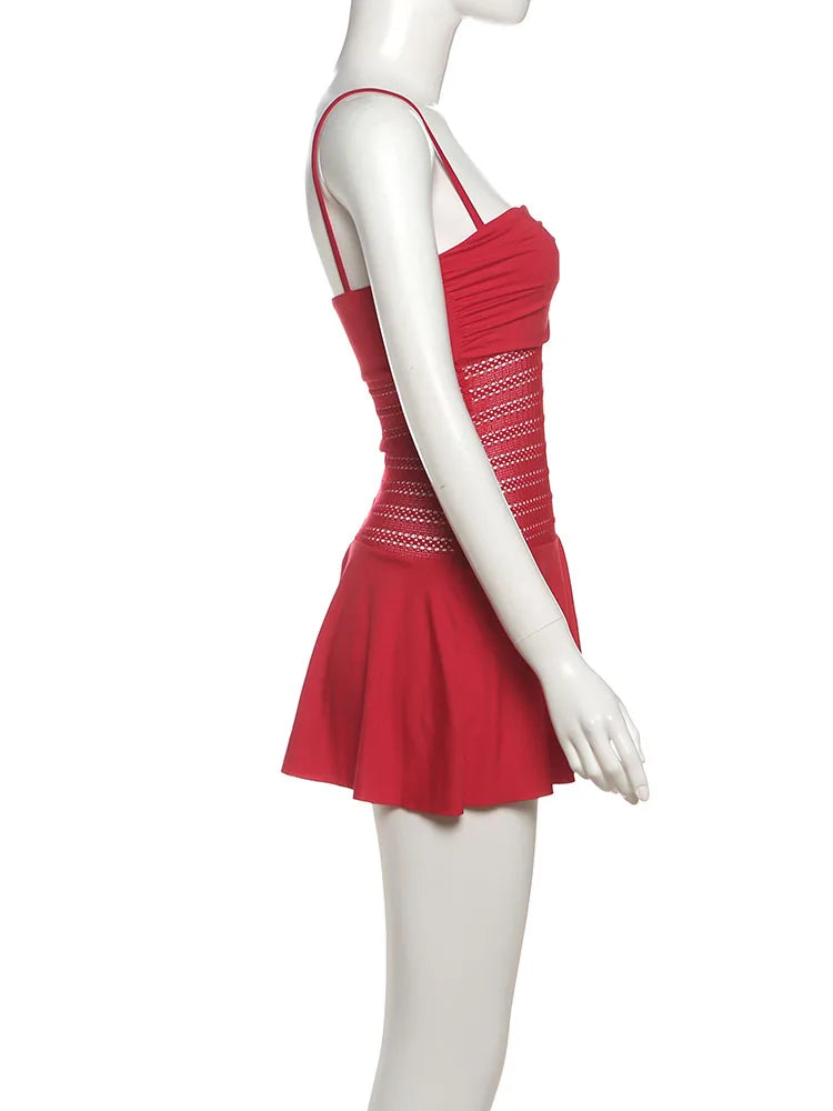 Fold Strapless Backless Patchwork Mini Bodycon Dress — Women's