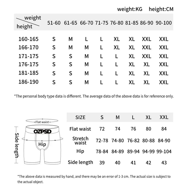 OZPSD 1Pcs Men Underwear Boxer Nylon Breathable Crotch Man Boxer Briefs Sexy Men's Panties Plus Size L-XXL Mens Boxer Underpants