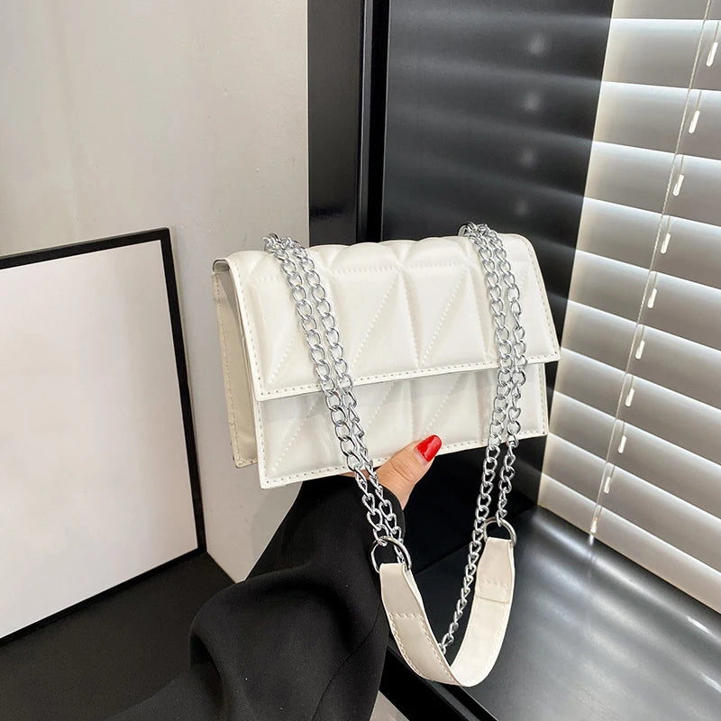 Designer Fashion Women Shoulder Bag Ladies PU Leather Handle Handbags Chain Strap Crossbody Bags for Women