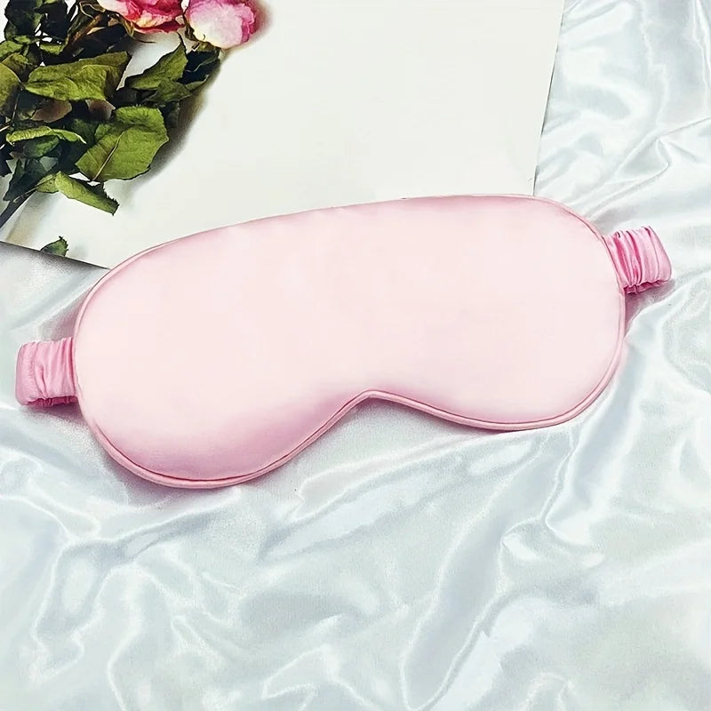 Double-Sided Imitation Silk Sleep Eye Mask, Blackout Eye Mask, Elastic Strap, Travel Nap Eye Mask, Eye Protection