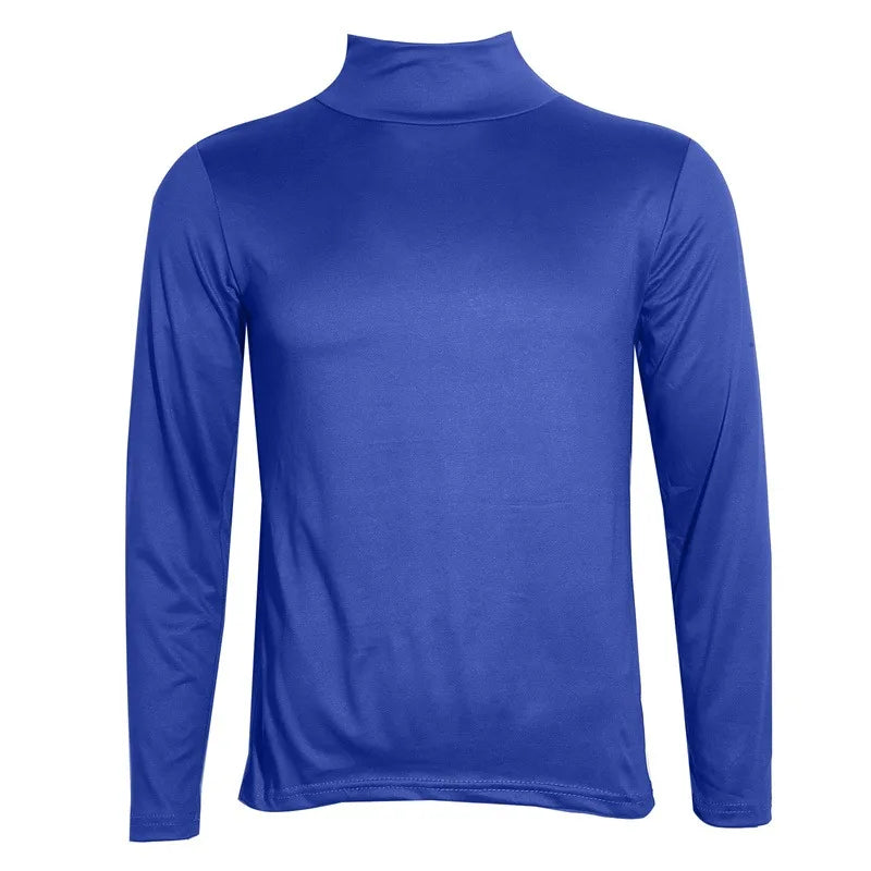 1/2pcs Autumn  Winter Men's High Neck T-shirt Slim Fit Fashion High Elastic Long Sleeve Casual Breathable Apparel Pullover