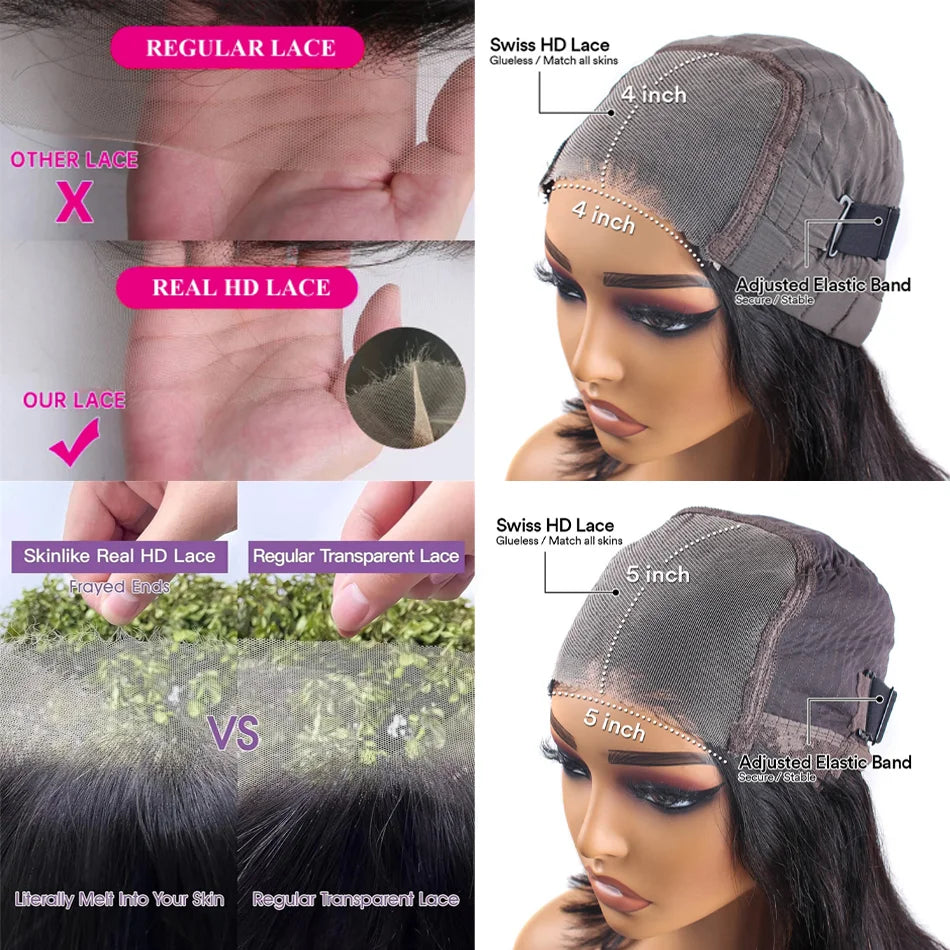 30 40 inch Pink hd lace frontal wig 13x6 human hair Brazilian Colored body wave Frontal Wigs 13x4 For Women choice wigs on clear