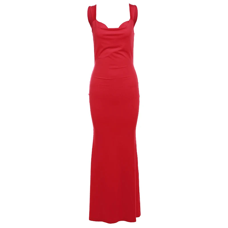 Bow Lace-Up Backless Mermaid Maxi Dress — Women's Evening