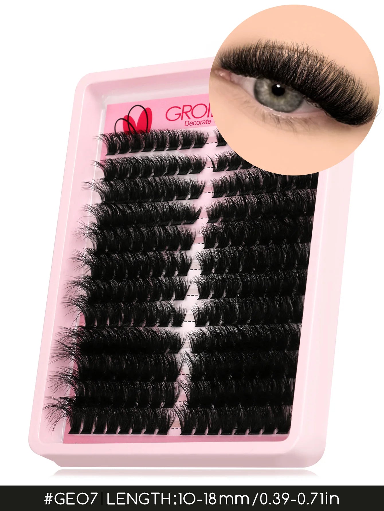 GROINNEYA Lashes Clusters Cat Eyelashes Wispy Individual Lashes Extensions Volume Fluffy Clusters Lashes DIY Eyelashes Makeup