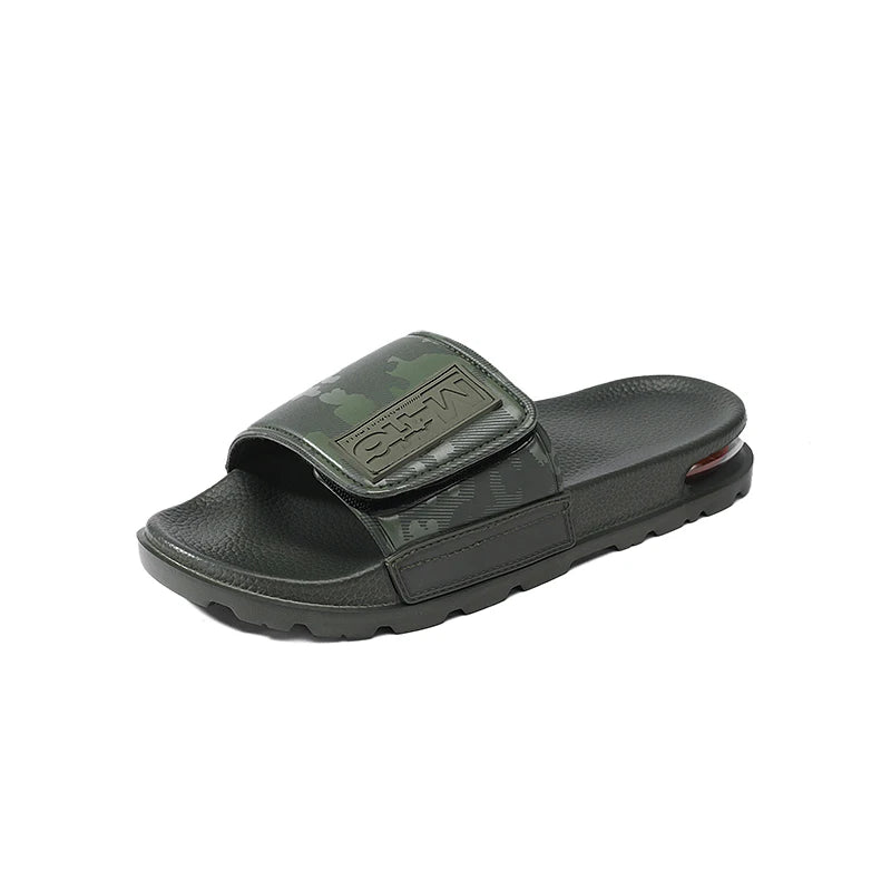 2025 Spring and Summer Trend Fashion Wear Super Soft Slippers Men's Velcro Air Cushion Personality All Casual One Word Slides