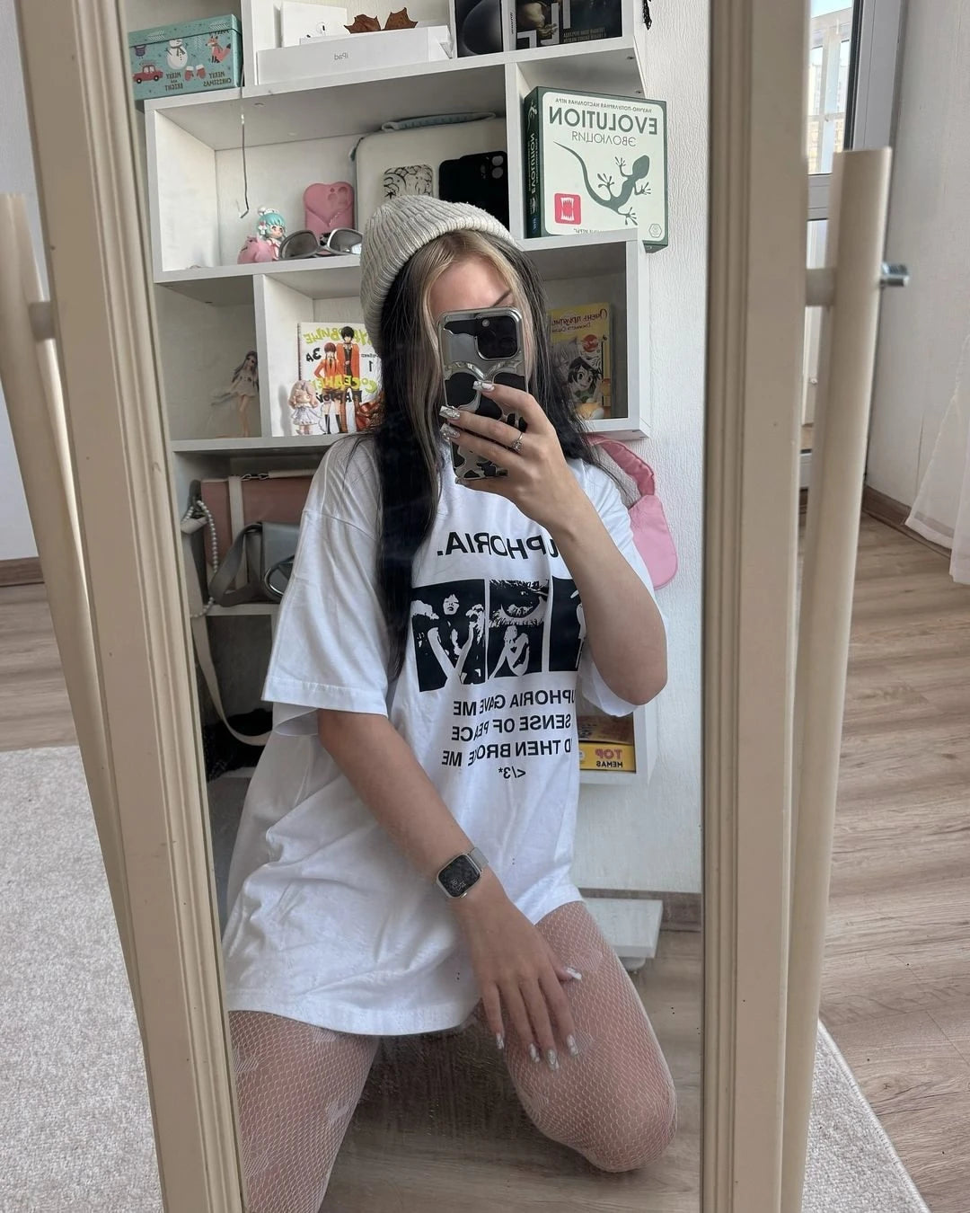 Harajuku Oversized Streetwear Women's Clothing EUPHORIA Graphic Print Tshirt Cotton Hip Hop Korean Short Sleeve Top Tee Goth Y2k