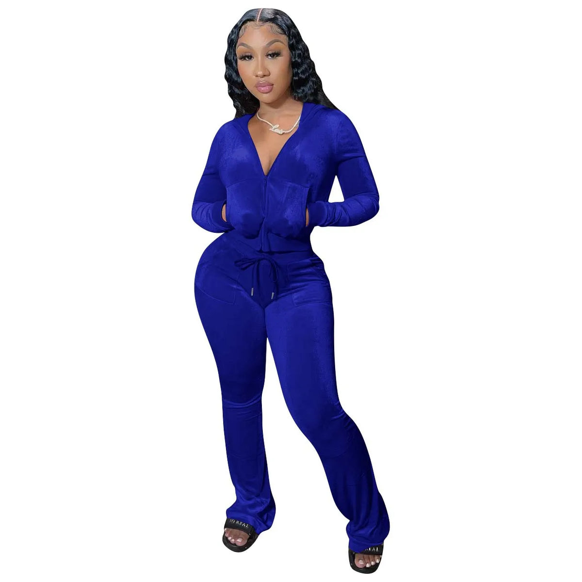 Fashion Sexy Slim 2 Piece Set For Women Casual Solid Hooded Zip Tops+High Waist Pants Sets Outfits Lady Sports Women's Clothing