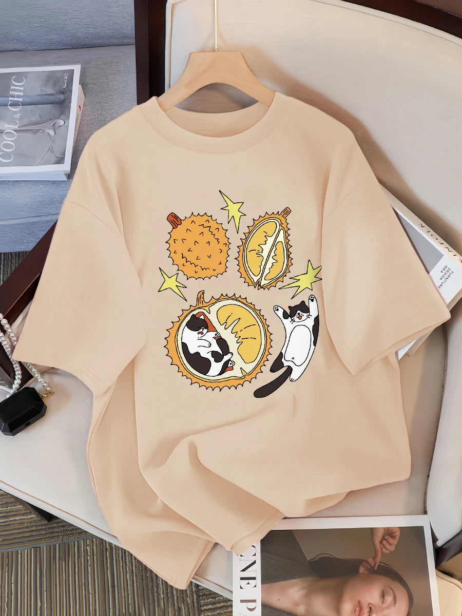 Real Fresh Cherry Fruit Cup Design Tee Shirts Female Comfortable Cotton T Shirt Fashion Casual Clothes Soft Street Short Sleeve