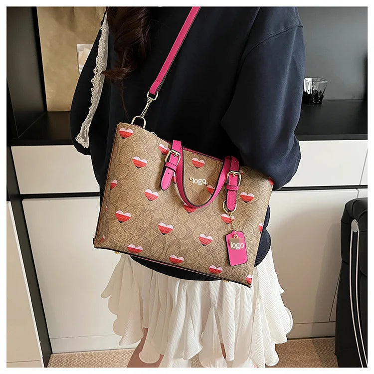 2025 Popular Classic Retro Tote Bag with Print, Shoulder Bag, Crossbody Bag, and Handheld Bag