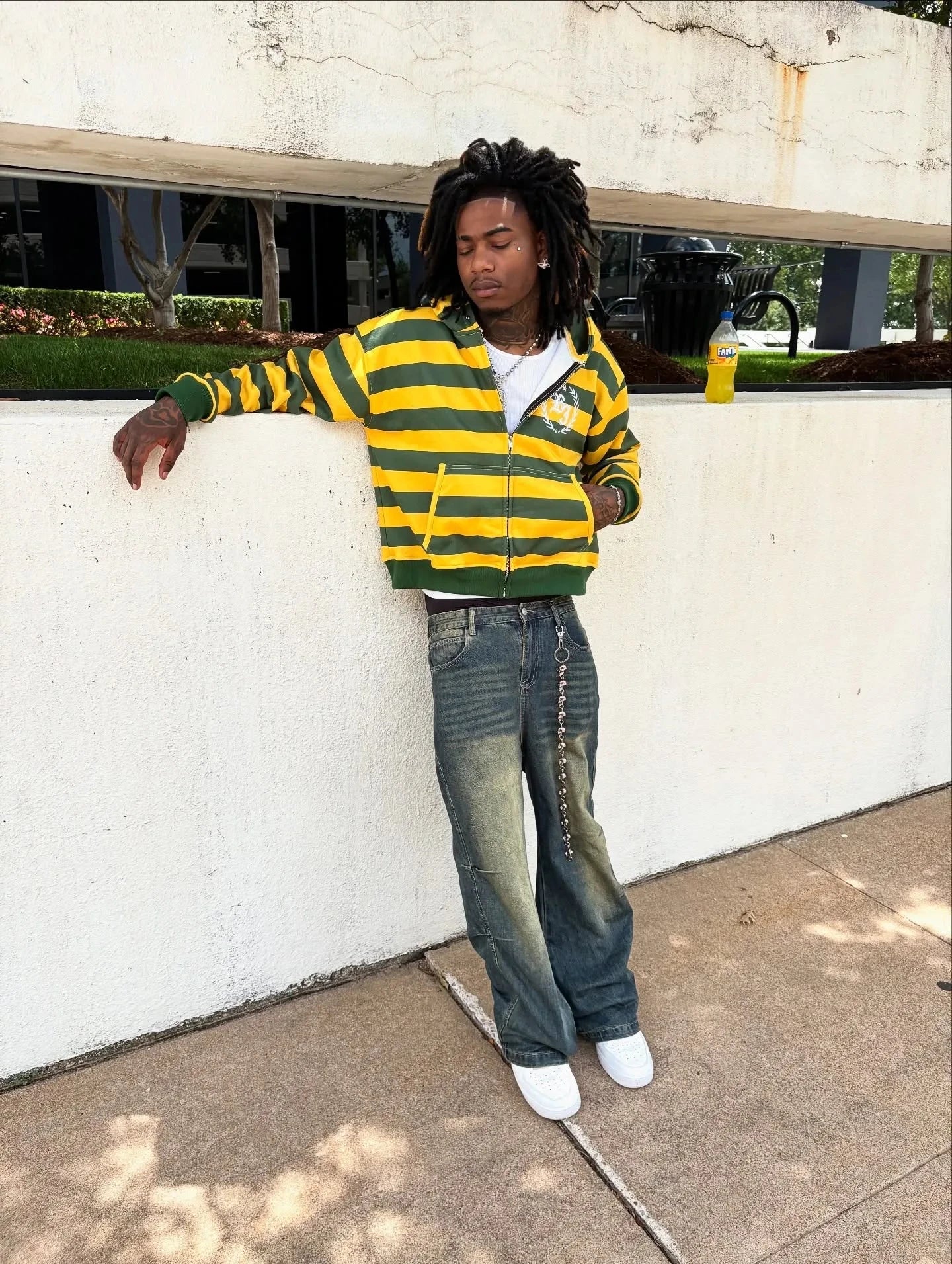 Y2K Retro Kid Zipper Hoodie Stripe Rivet Letter Embroidery Pattern Sweatshirt Men HipHop Fashion Streetwear Unisex Women Clothes