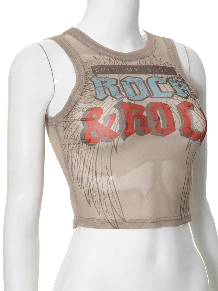 Weird Puss Seyx Hottie Crop Tees Women Summer Fashion Letter Print O-Neck Skinny Elastic Night Club Party Streetwear Tank Tops