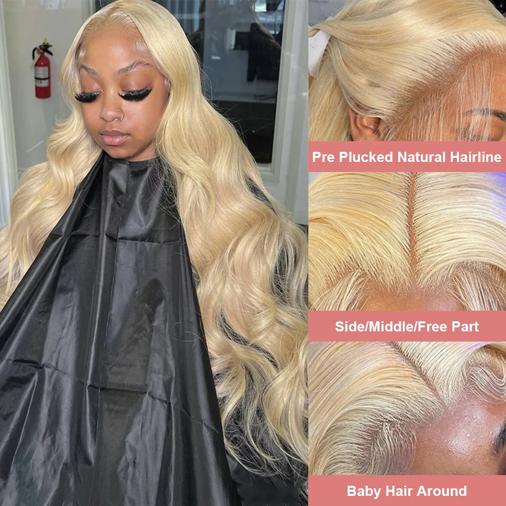 36 40 Inch 613 Honey Blonde Body Wave 250 Density 13x6 HD Lace Front Human Hair Wigs 13x4 HD Lace Frontal Wig for black women