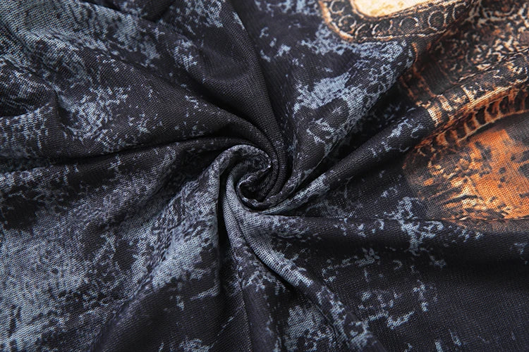 Weird Puss Tie-Dye Print Jumpsuit Women Fitness Stretch Tight Sexy o-Neck Full Sleeve Skinny Streetwear Autumn Zip Slim Overalls