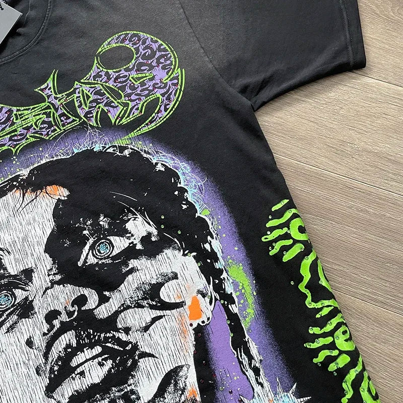 HS  Personalized letter portrait printed short sleeve T-shirt