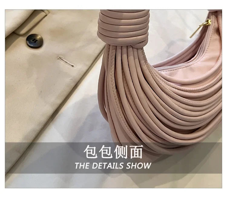 2025 Trendy! Women's Multicolored Woven Knot Handbag - Stylish Crossbody/Top Handle Bag | High-End Texture for Streetwear