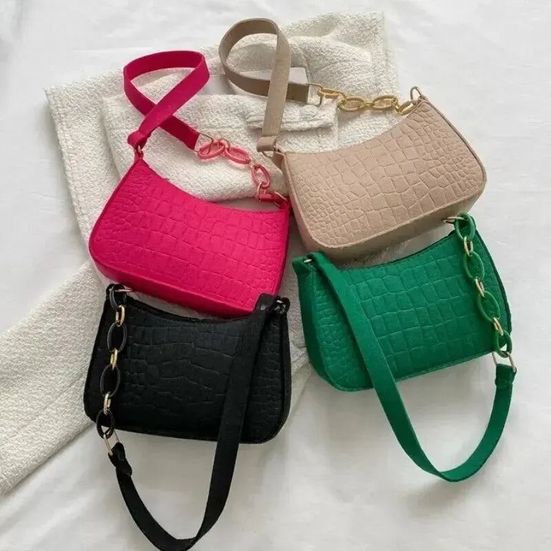 Retro Felt Small Square Bag For Women Autumn Shoulder Handheld Fashion