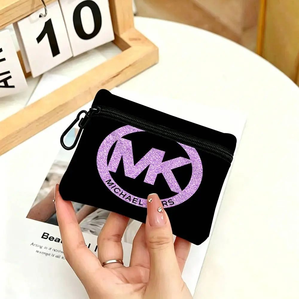 M-Michaels-Fashion-Kors Portable Oxford Fabric Mini Wallet Carabiner Design Small Coin Bag For Cards Keys Earphones