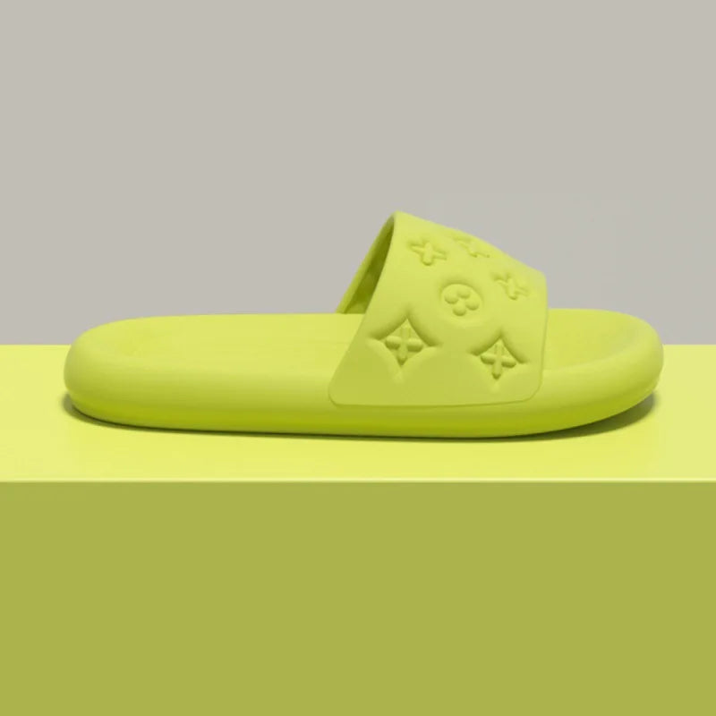 2026 High End Fashion Cool Slippers for Women in Summer, with a Sense of Stepping on Poop, Thick Bottom Bathroom EVA Slippers