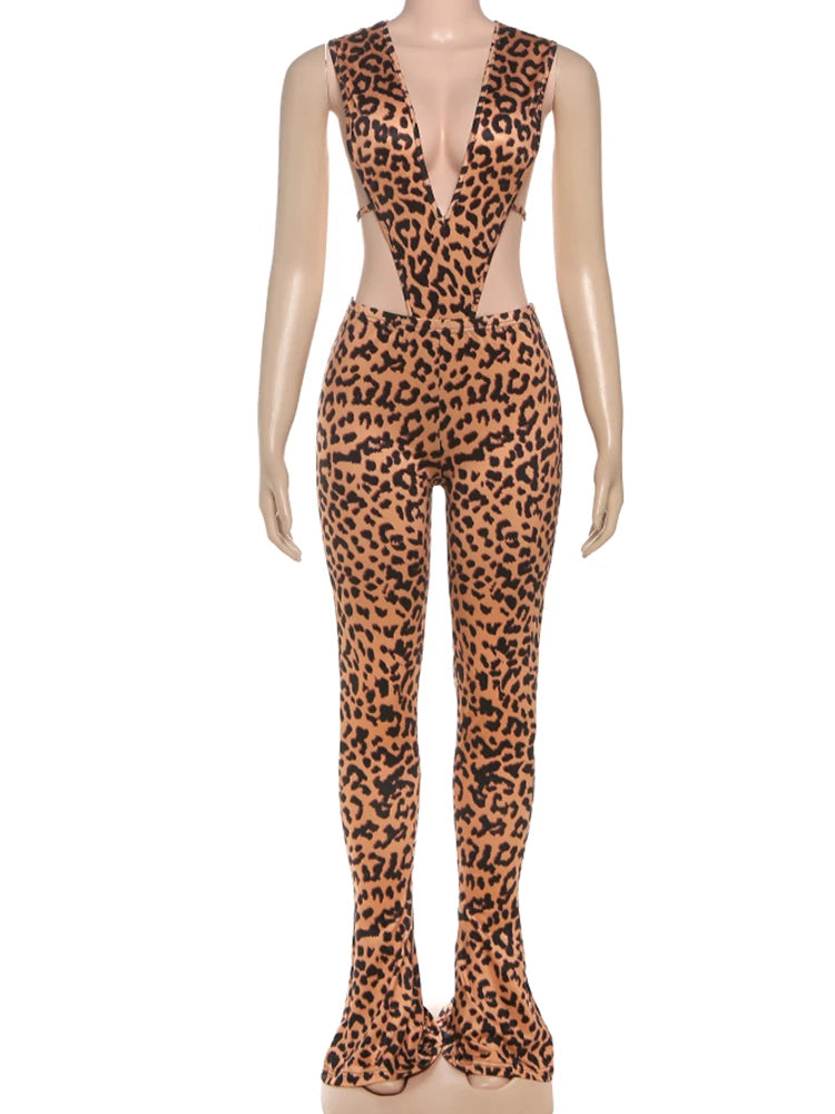 Weird Puss Sexy Hipster Women Tracksuit 2 Piece Set Deep V-Neck Sleeveless Bodysuit+Leggings Matching Hipster Streetwear Outfits