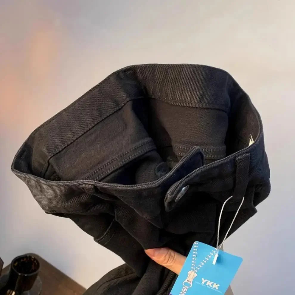 Spring Autumn Men's Elastic Slim Fit Casual Jeans Trendy Loose High End Brand Fashionable Long Trousers Popular Style