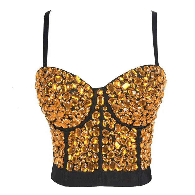 Bling Rhinestone Corset, Luxury Woman Clothes